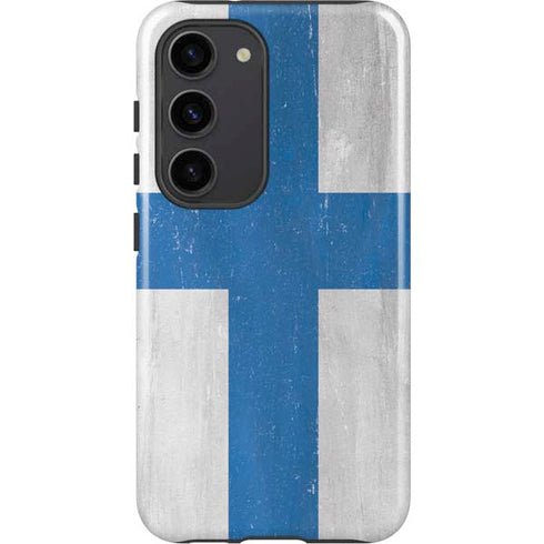 Finland Flag Distressed Galaxy S23 Pro Case